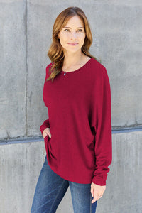 AVAILABLE ONLINE ONLY! Double Take Round Neck Long Sleeve T-Shirt