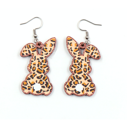 ONLINE EXCLUSIVE! Leopard Cheetah Easter Bunny Rabbit Earrings