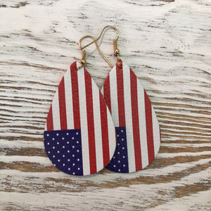 ONLINE EXCLUSIVE! American Flag Leather Earrings