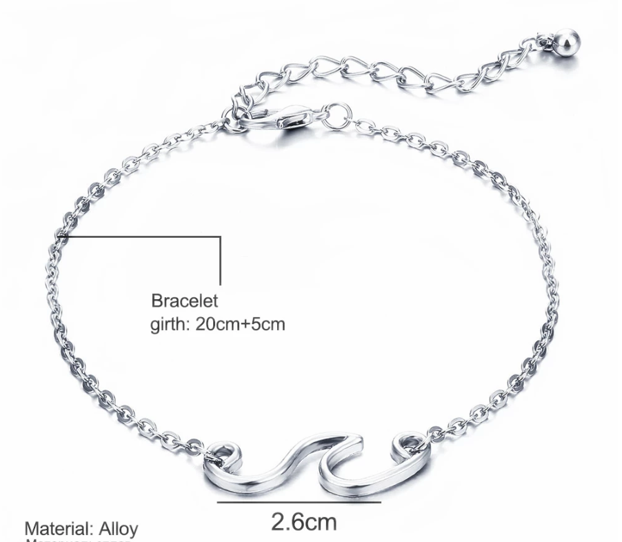 ONLINE EXCLUSIVE! Silver Wave Anklet